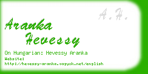 aranka hevessy business card